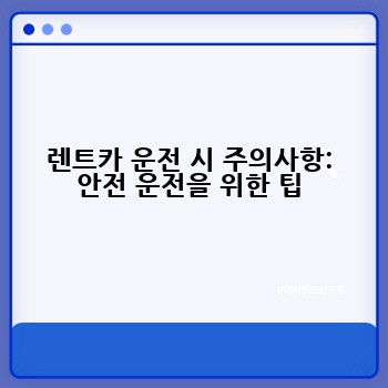 렌트카 운전 시 주의사항: 안전 운전을 위한 팁