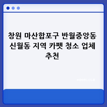 창원 마산합포구 반월중앙동 신월동 지역 카펫 청소 업체 추천