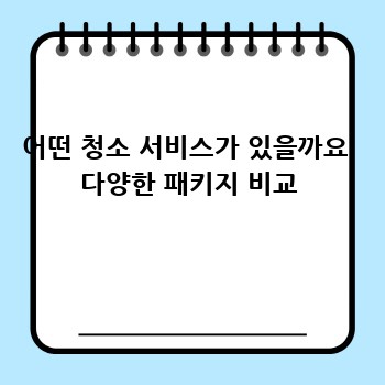 어떤 청소 서비스가 있을까요  다양한 패키지 비교
