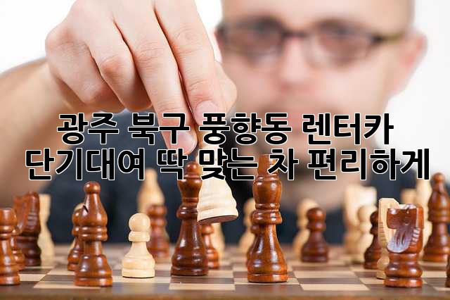 광주 북구 풍향동 렌터카 단기대여: 딱 맞는 차, 편리하게!