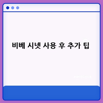 비베 시넷 사용 후 추가 팁