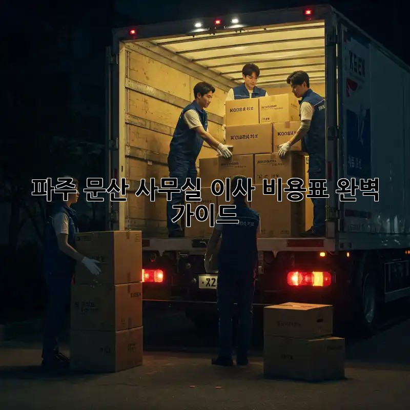 파주 문산 사무실 이사 비용표 완벽 가이드
