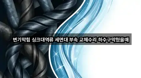 변기막힘 싱크대역류 세면대 부속 교체수리 하수구막혔을때