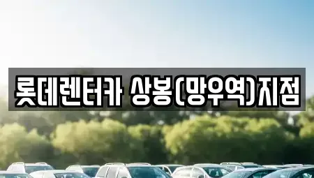 서울 중랑구 렌트카 전문 롯데렌터카 상봉(망우역)지점