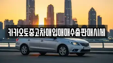 인천 서구 검암동 중고차매입 전문 카카오토중고차매입매매수출판매시세